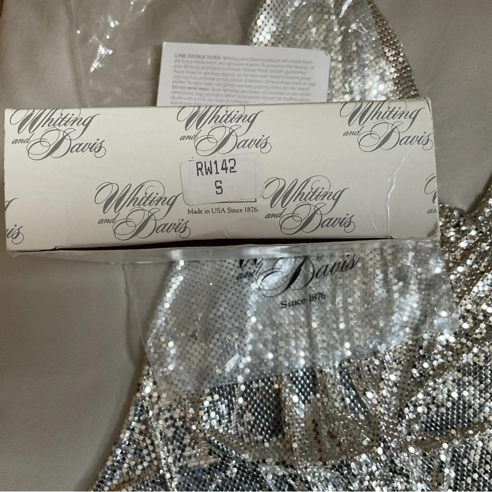 Whiting & Davis Liquid Metal Silver Mesh Halter Top Vintage USA - Picture 9 of 12
